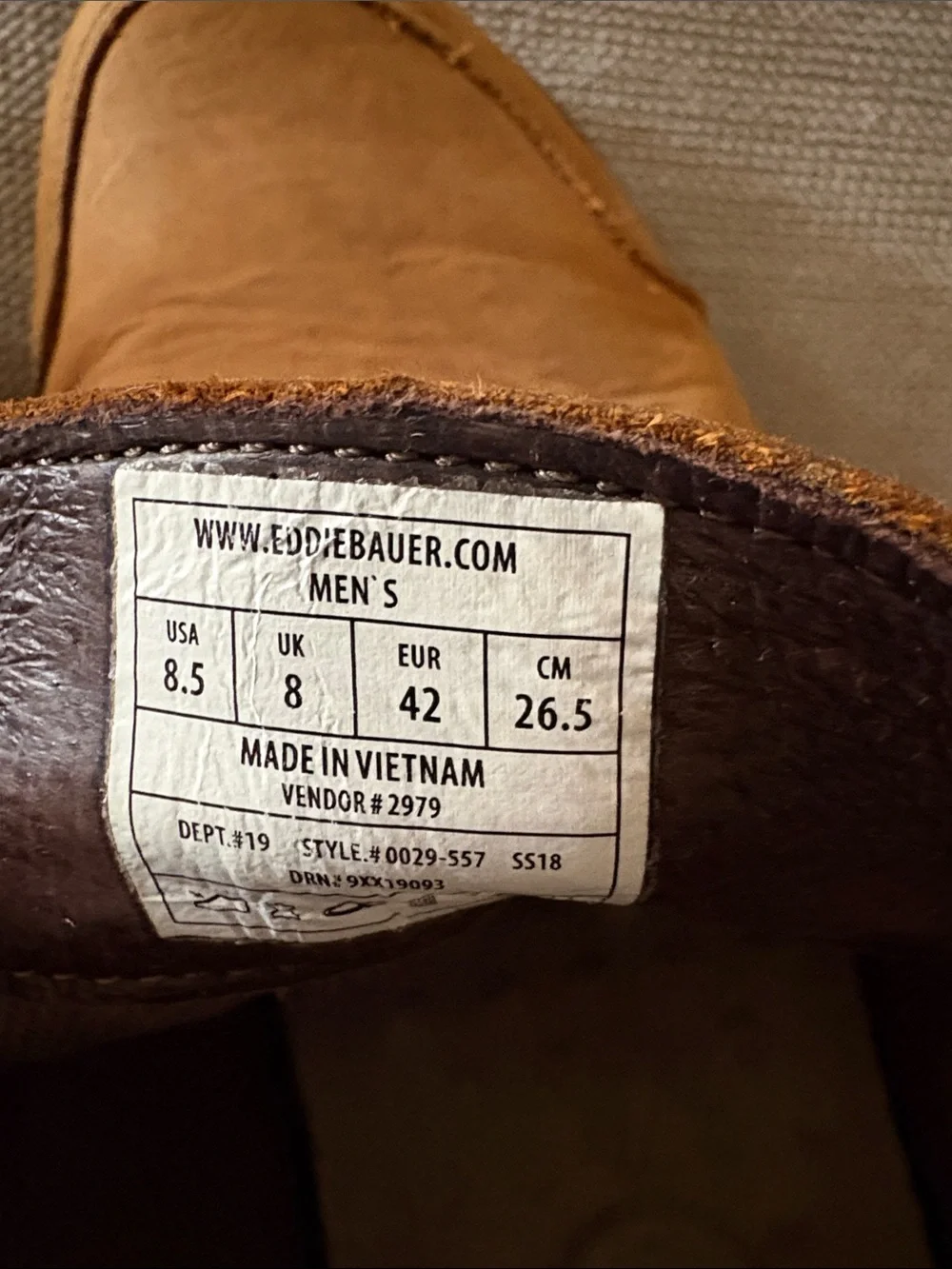 Eddie Bauer Men’s Cognac Leather Chukka Boots
